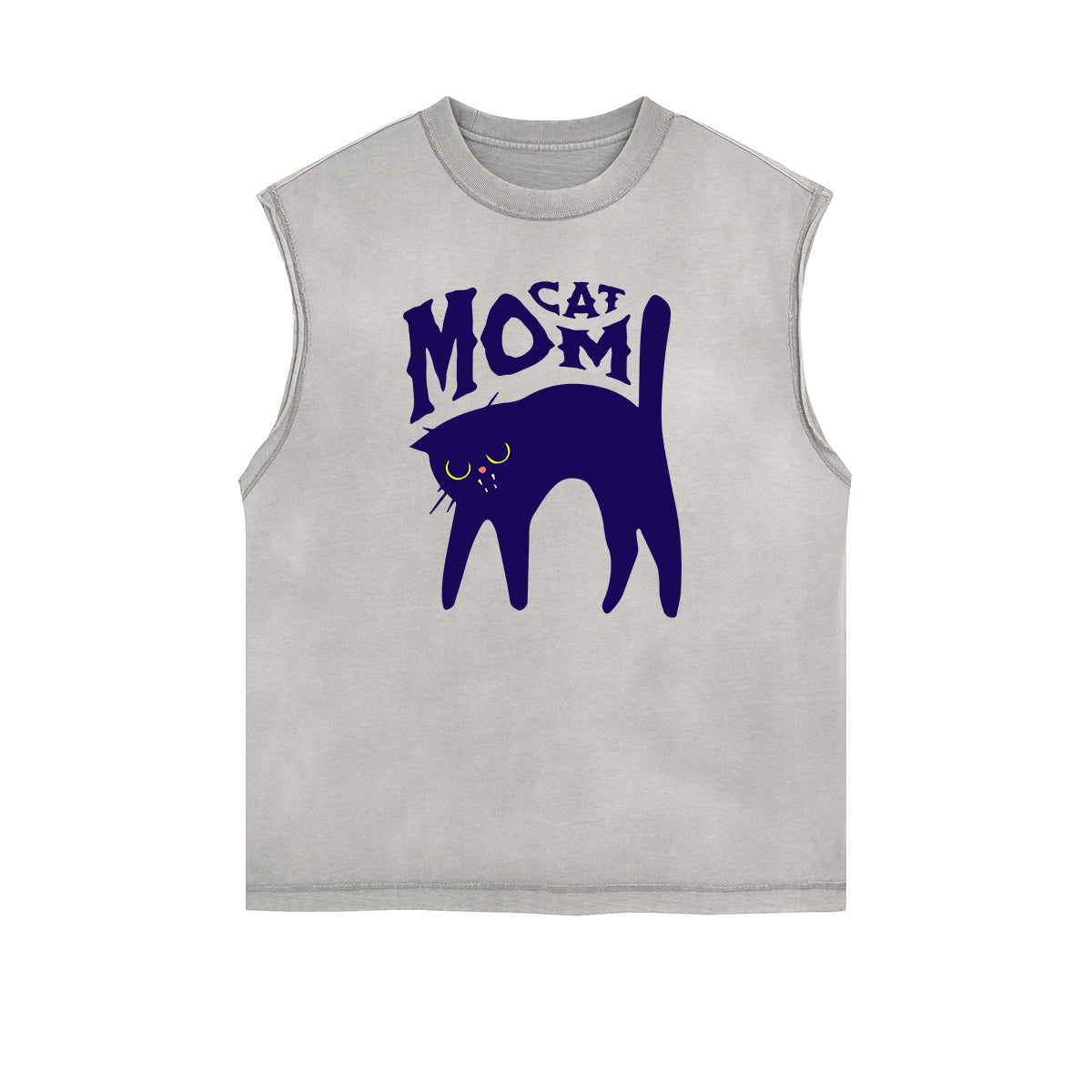 Frayed Edge Cat Graphic Tank Top