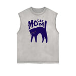 Frayed Edge Cat Graphic Tank Top