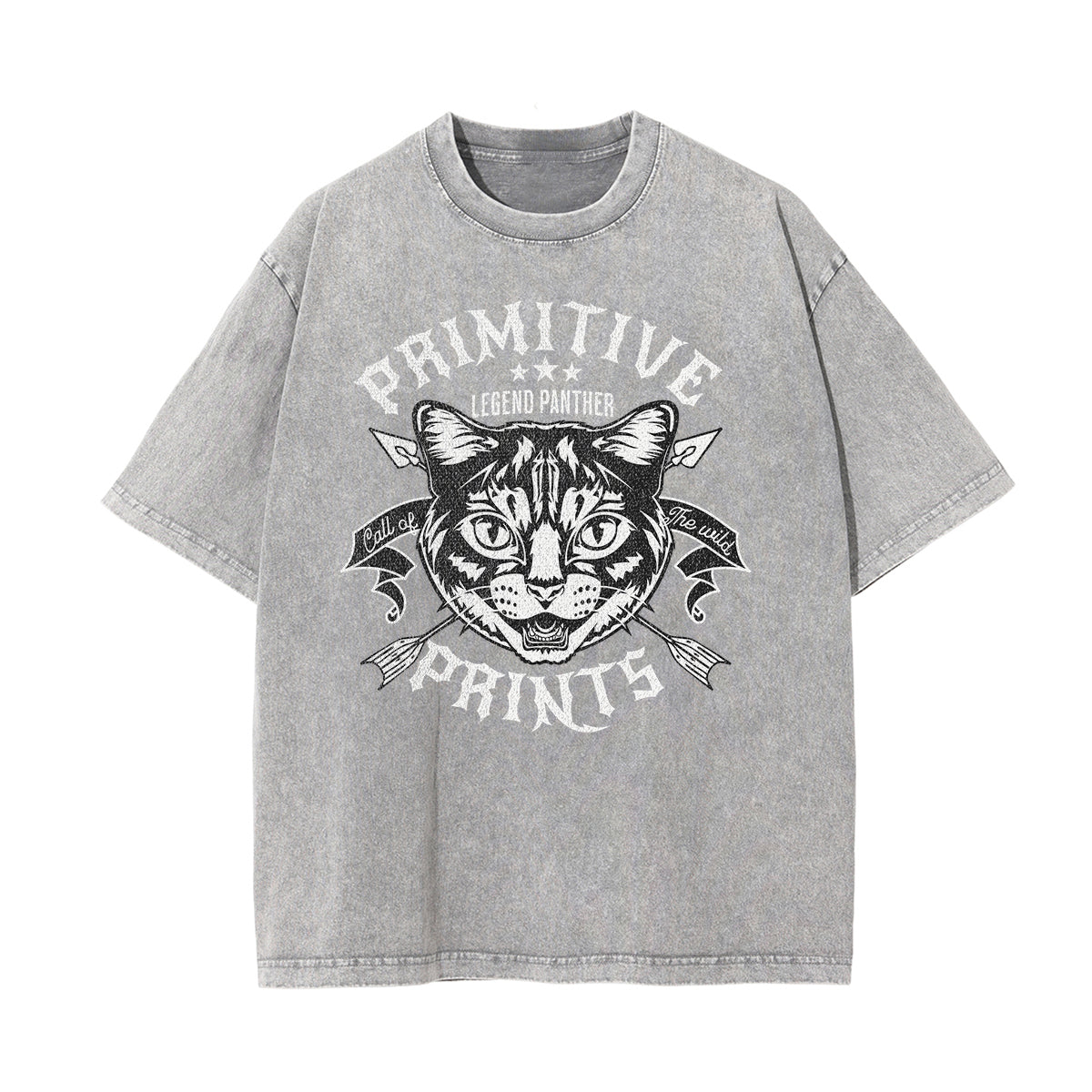 Washed Cat Graphic Cotton Tee