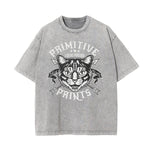 Washed Cat Graphic Cotton Tee