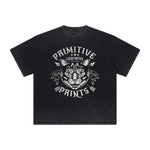 Thick Faded Cat Graphic T Shirt