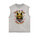 Frayed Edge Cat Graphic Tank Top