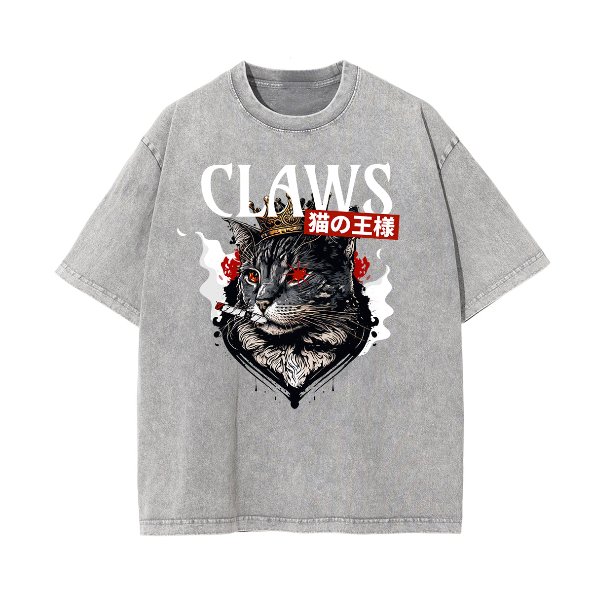 Washed Cat Graphic Cotton Tee