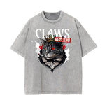 Washed Cat Graphic Cotton Tee