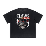 Thick Faded Cat Graphic T Shirt