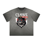 Vintage Frayed Cat Pattern Tee