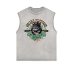 Frayed Edge Cat Graphic Tank Top