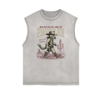 Frayed Edge Cat Graphic Tank Top