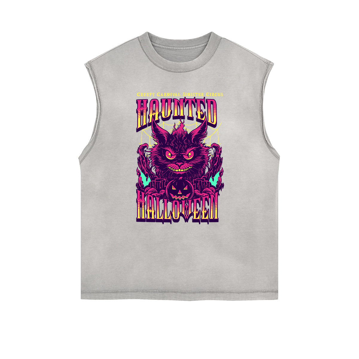Frayed Edge Cat Graphic Tank Top