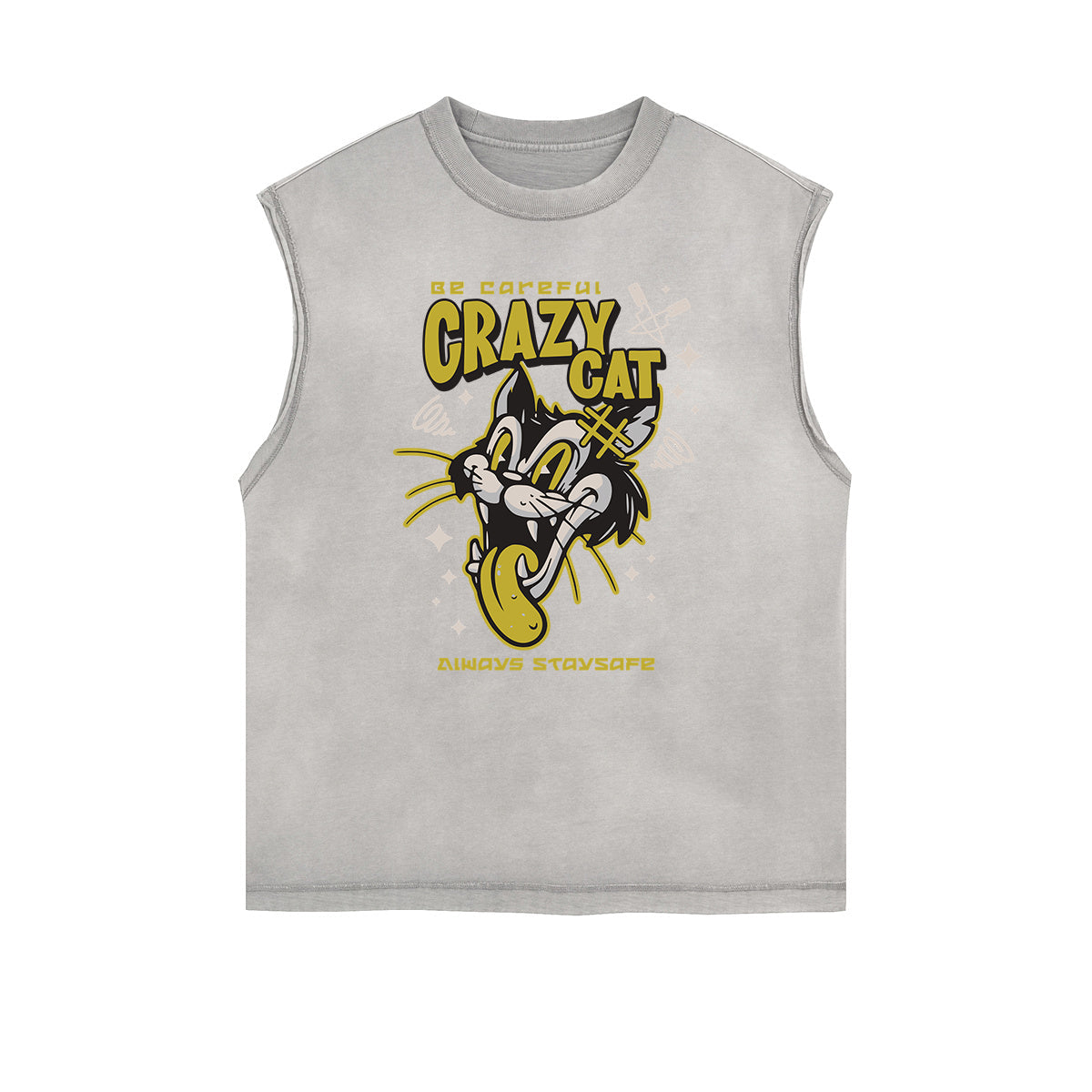 Frayed Edge Cat Graphic Tank Top