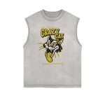 Frayed Edge Cat Graphic Tank Top