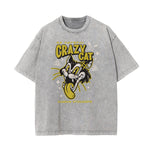 Washed Cat Graphic Cotton Tee