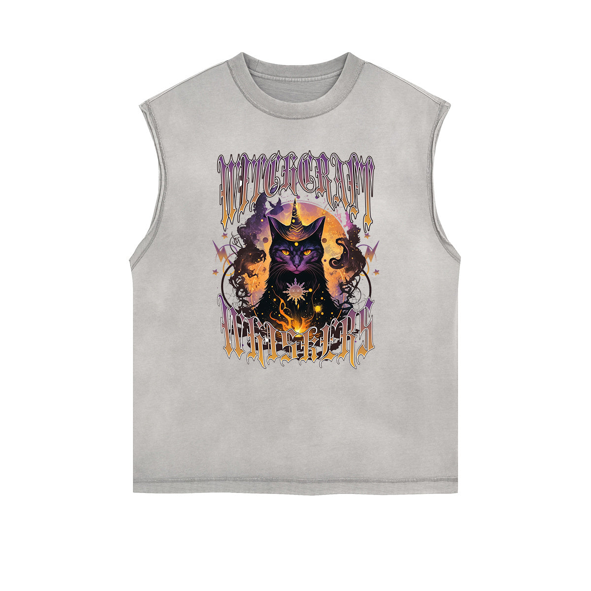 Frayed Edge Cat Graphic Tank Top