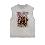 Frayed Edge Cat Graphic Tank Top