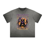 Vintage Frayed Cat Pattern Tee