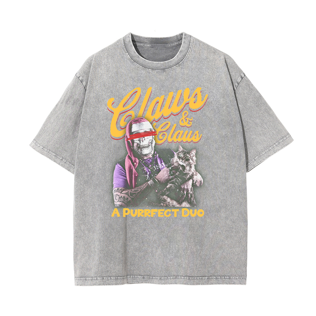 Washed Cat Graphic Cotton Tee
