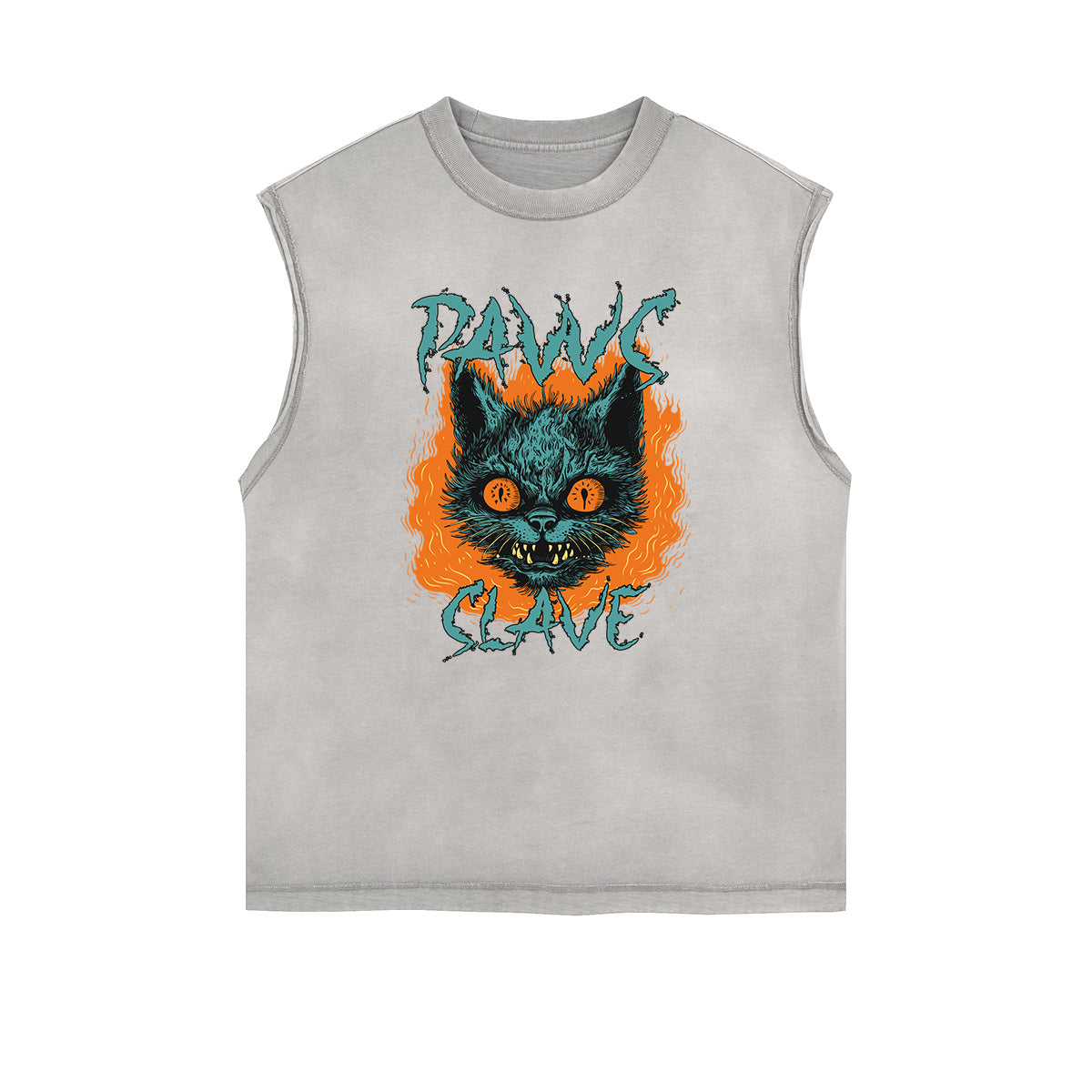 Frayed Edge Cat Graphic Tank Top