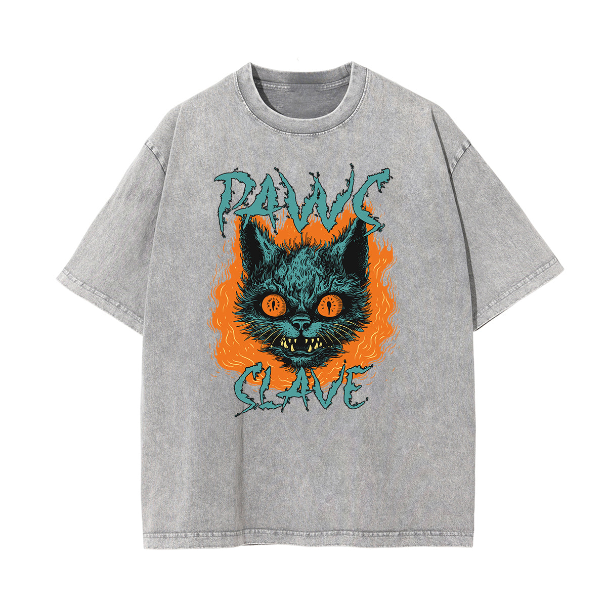 Washed Cat Graphic Cotton Tee
