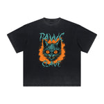 Thick Faded Cat Graphic T Shirt