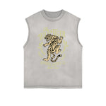 Frayed Edge Tiger Graphic Tank Top