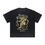 Thick Faded Tiger Graphic T Shirt