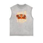 Frayed Edge Tiger Graphic Tank Top
