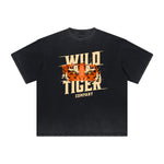 Thick Faded Tiger Graphic T Shirt