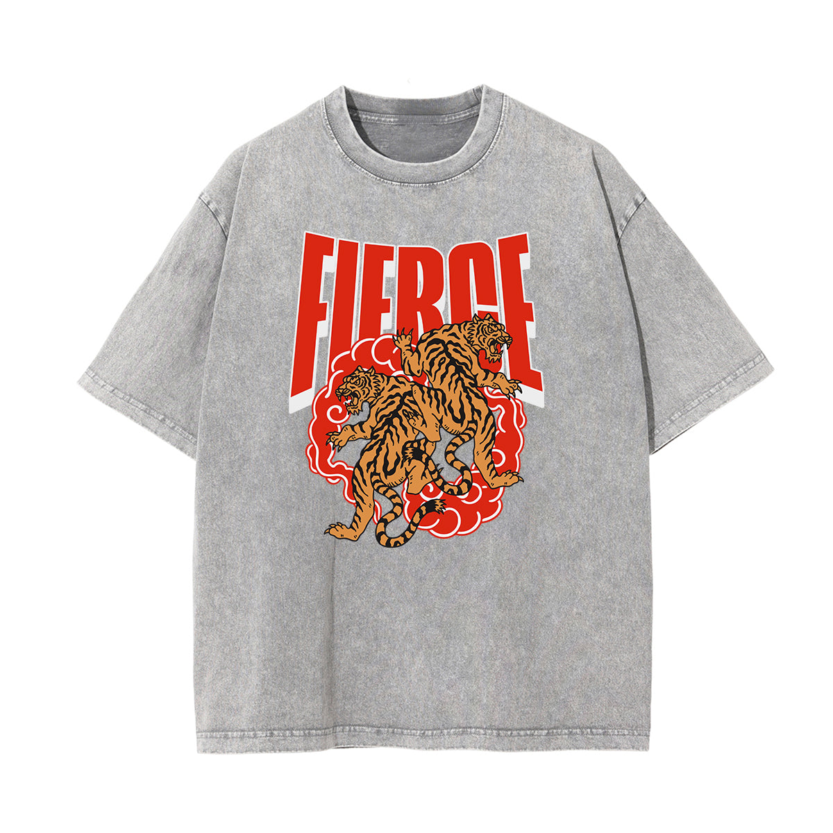Washed Tiger Graphic Cotton Tee