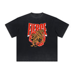 Thick Faded Tiger Graphic T Shirt