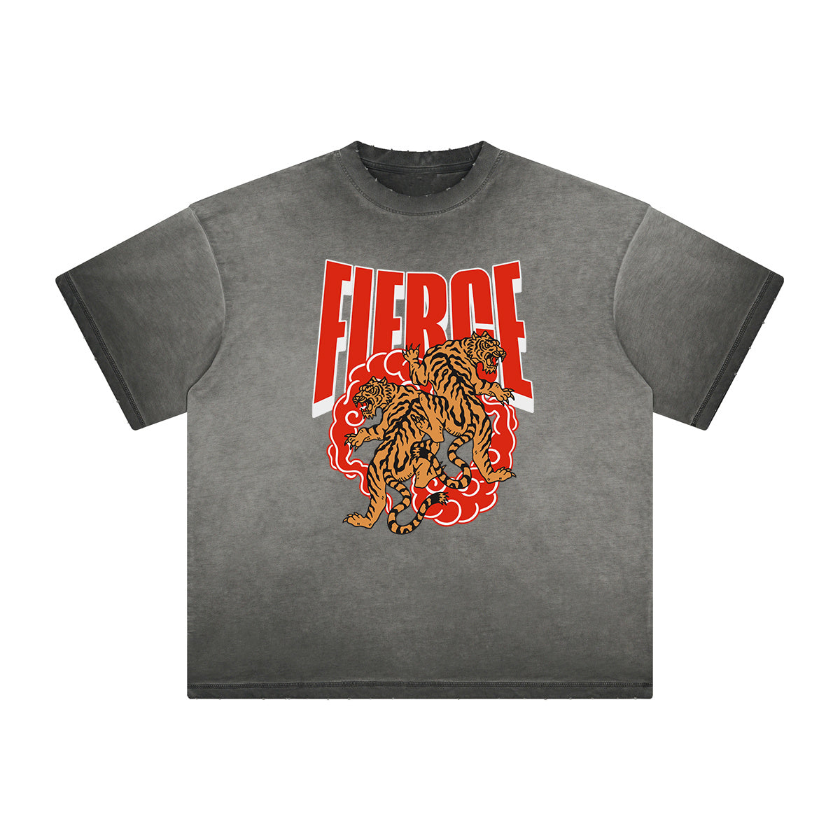 Vintage Frayed Tiger Pattern Tee