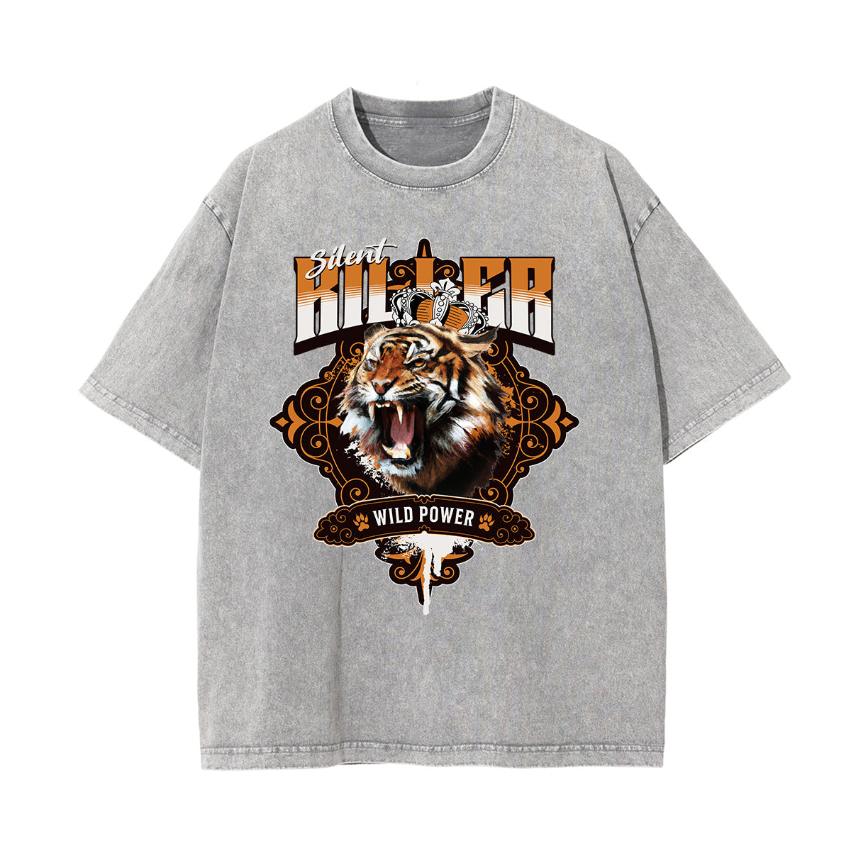 Washed Tiger Graphic Cotton Tee