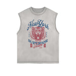 Frayed Edge Tiger Graphic Tank Top