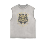 Frayed Edge Tiger Graphic Tank Top
