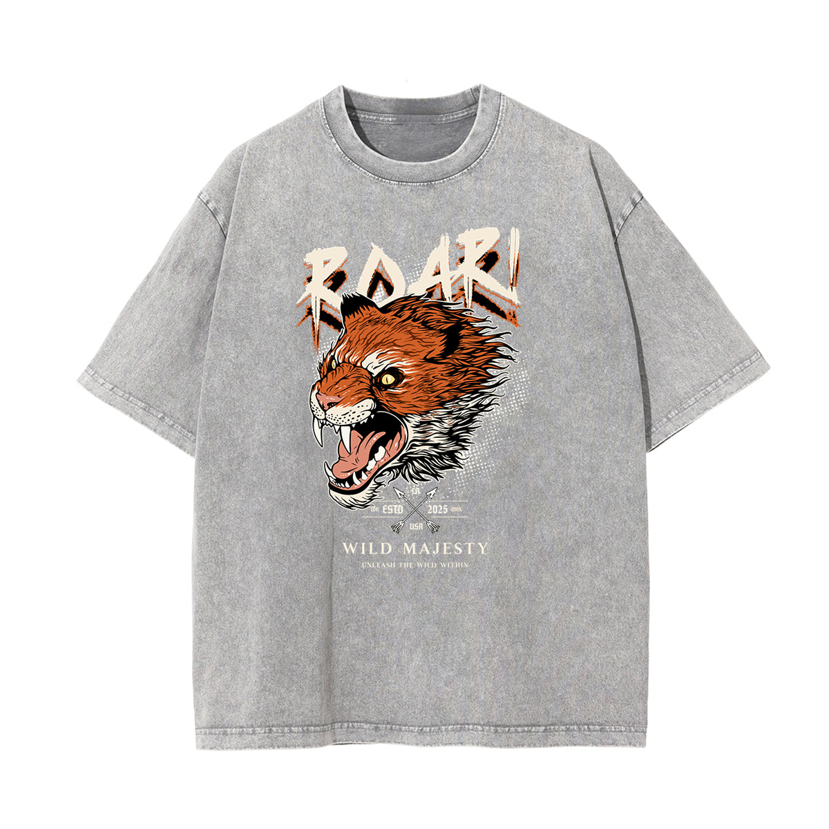Washed Tiger Graphic Cotton Tee
