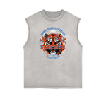 Frayed Edge Tiger Graphic Tank Top