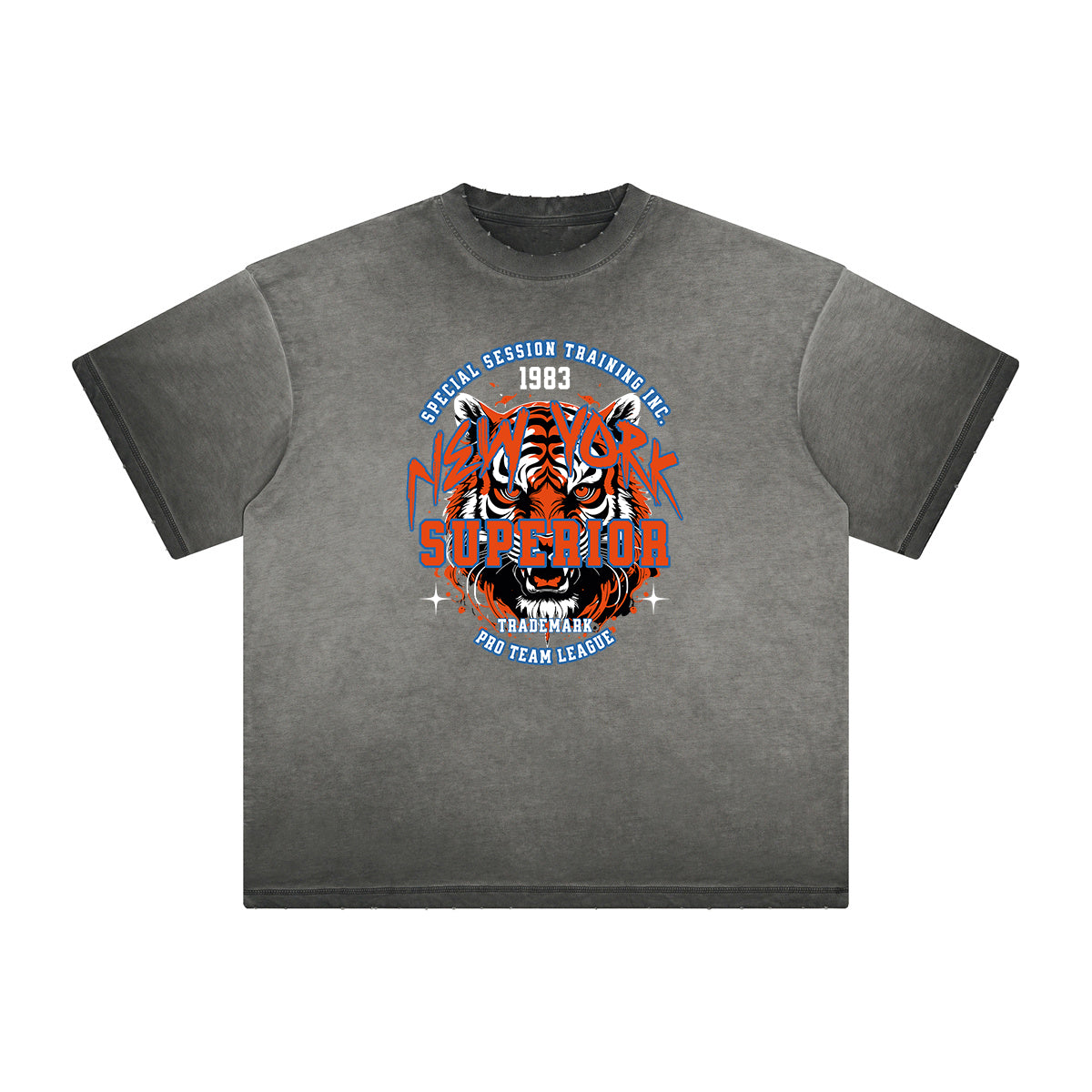 Vintage Frayed Tiger Pattern Tee