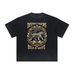 Thick Faded Tiger Graphic T Shirt