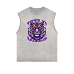 Frayed Edge Tiger Graphic Tank Top