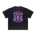 Thick Faded Tiger Graphic T Shirt