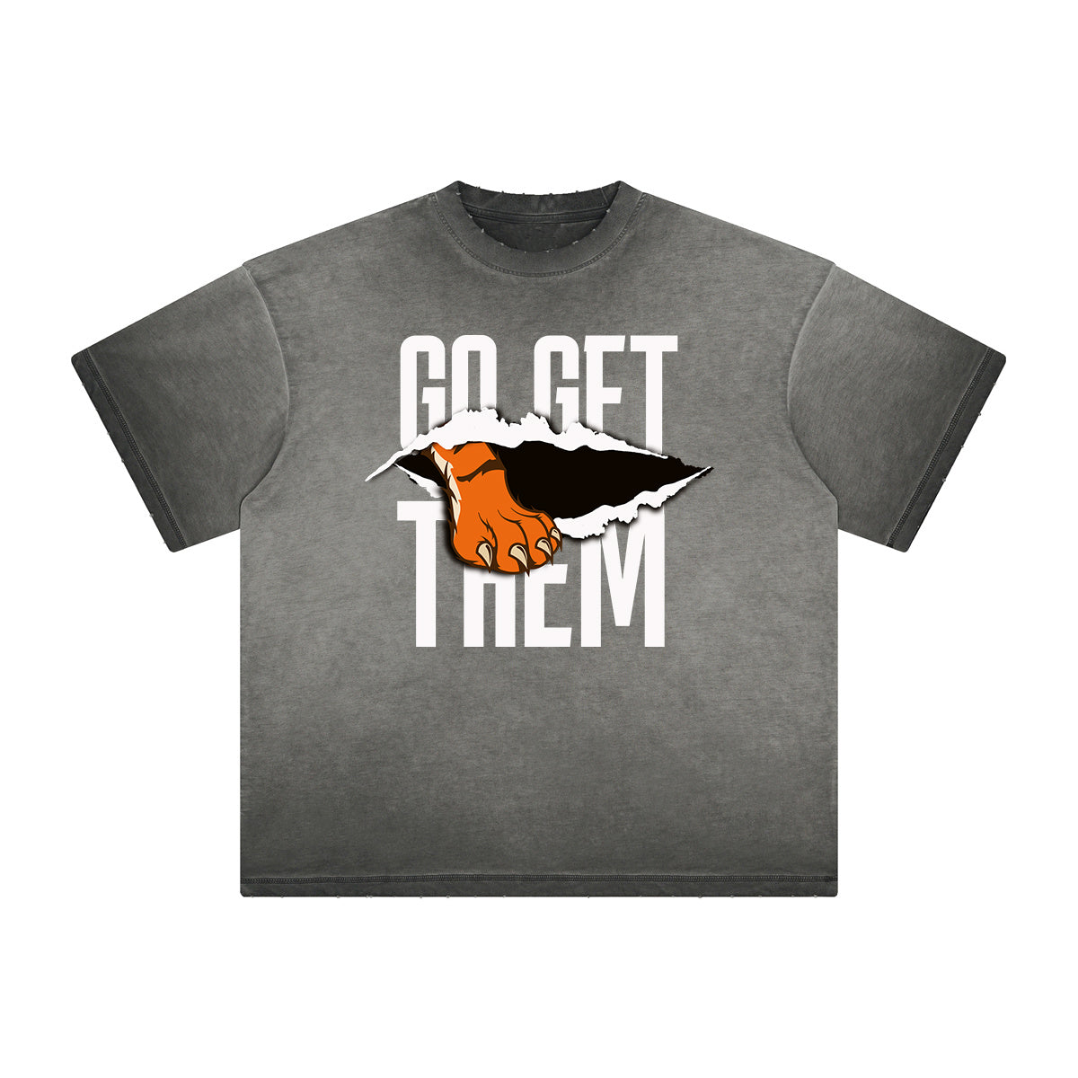 Vintage Frayed Tiger Pattern Tee