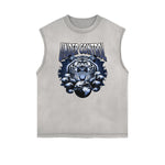 Frayed Edge Tiger Graphic Tank Top