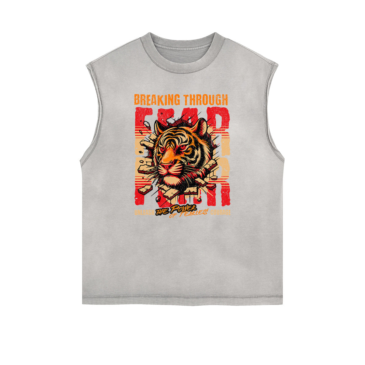 Frayed Edge Tiger Graphic Tank Top