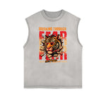 Frayed Edge Tiger Graphic Tank Top