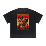 Thick Faded Tiger Graphic T Shirt