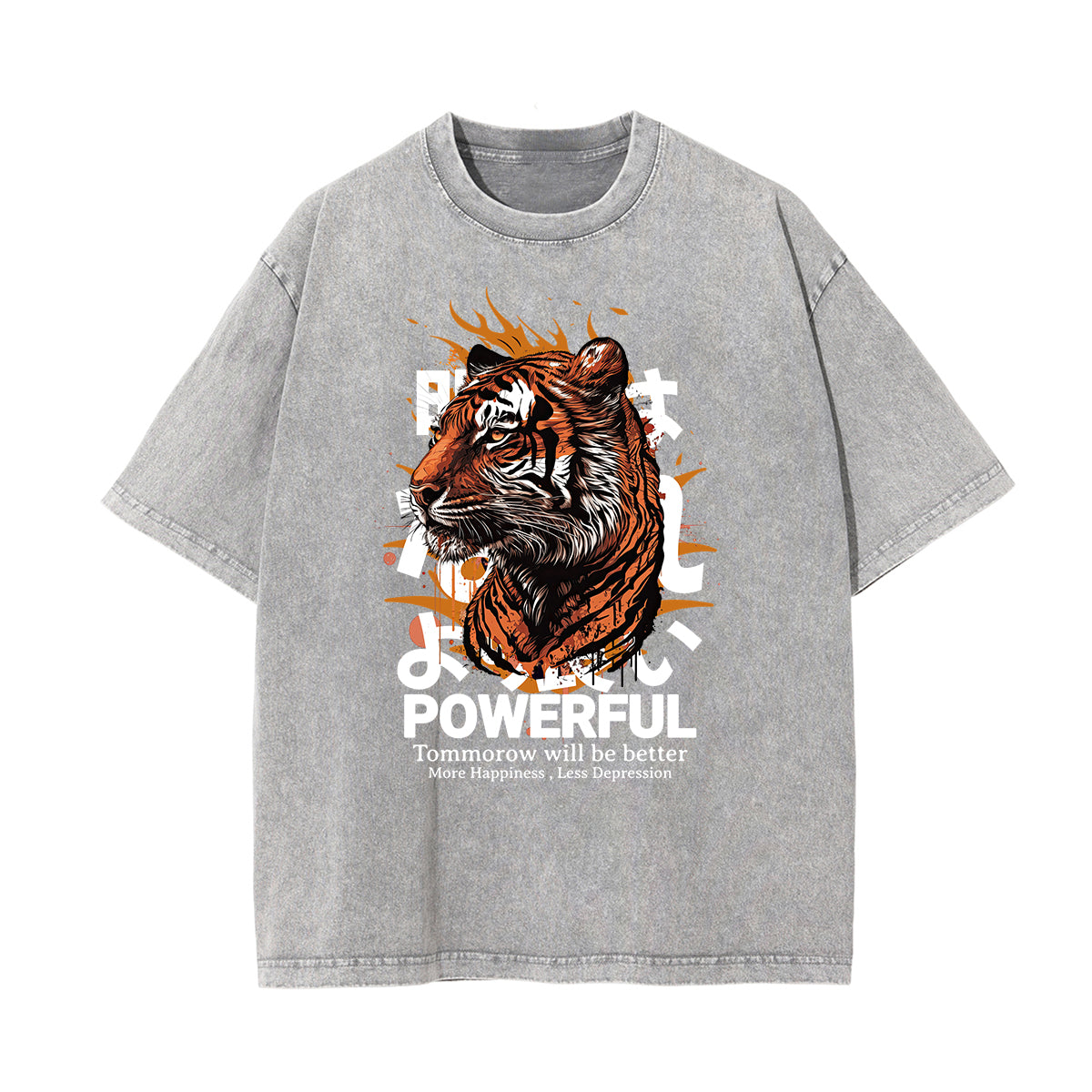 Washed Tiger Graphic Cotton Tee