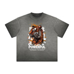 Vintage Frayed Tiger Pattern Tee