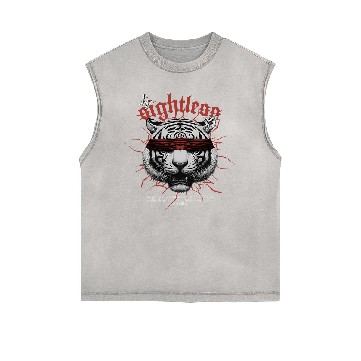 Frayed Edge Tiger Graphic Tank Top