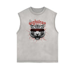 Frayed Edge Tiger Graphic Tank Top