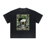 Vintage Frayed Skull & Money Pattern Tee