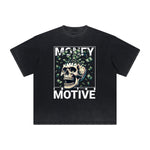 Vintage Frayed Skull & Money Pattern Tee